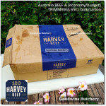 Australia BEEF TRIMMINGS 65CL daging sapi tetelan frozen HARVEY bulk carton pack +/- 28kg 50x33x18cm (price/kg)